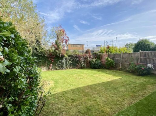 Overgrown garden before and after professional clearance in Lea Valley